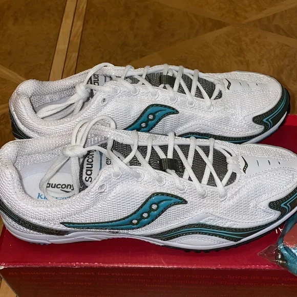 Saucony Women's White and Blue Running Shoes - Picture 2 of 11